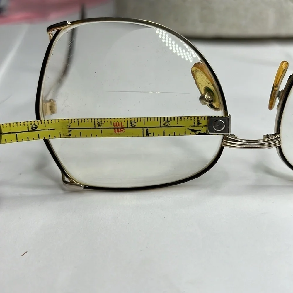 Vintage BG Colorama 135 Goldtone Metal Large Ophthalmic Frame